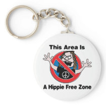 A Hippie Free Zone Key Chain