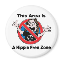 A Hippie Free Zone Refrigerator Magnets