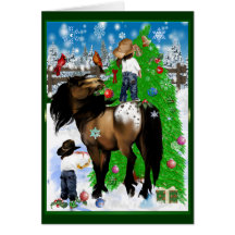 A Horse and Kid Christmas Card