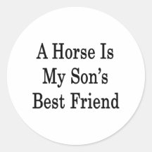 A Horse Is My Son's Best Friend Round Stickers