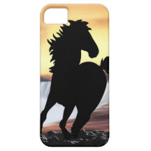A horse silhouette and waterfall iPhone 5 cover