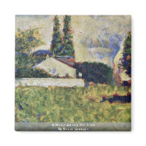 A House Among The Trees By Seurat Georges Fridge Magnet