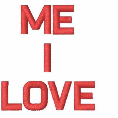 A JACKET with "ME I LOVE" on it. by e_zazzle_man