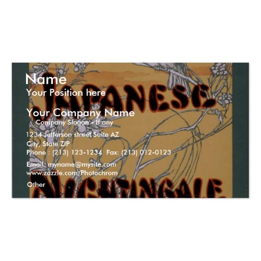 A Japanese Nightingale Vintage Theatre Business Card Templates
