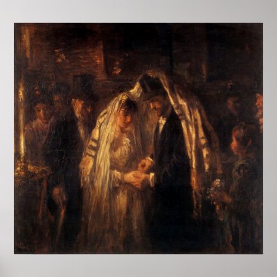 A Jewish Wedding by Jozef Israels - Circa 1903 Poster by YehudisL