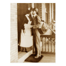 A kiss from the postman post card