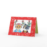 A kiss under the mistletoe greeting card