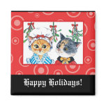 A kiss under the mistletoe refrigerator magnets