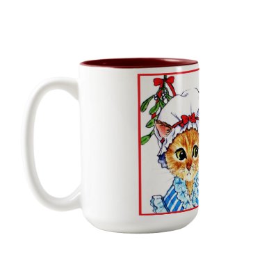 A kiss under the mistletoe mug by JellyRollDesigns