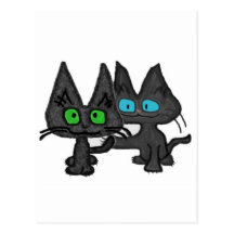 A Kitten Swings At His Friends Tail Post Cards