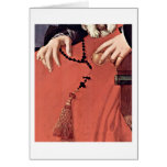 A Lady In Red Dress Detail By Jacopo Pontormo cards