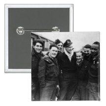 A Lancaster Bomber Crew Pinback Buttons
