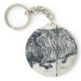 A large bull or ox by Tachibana, Morikuni Ukiyoe Key Chain