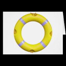 A life buoy for safety at sea cards