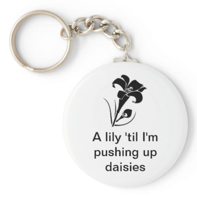 "A lily 'til I'm pushing up daisies" Key Chains by NtYrAvrgDmbBlnd