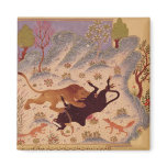 A Lion Attacking and Killing a Bull Fridge Magnets