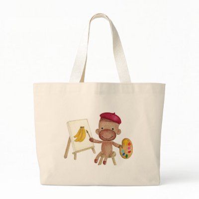 A little artist Socky the Sock Monkey Bag by Princess_Monkey