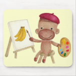 A Little Artist Socky the Sock Monkey Mousepad