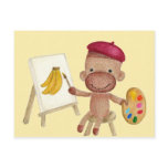 A Little Artist Socky the Sock Monkey Postcard