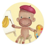 A Little Artist Socky the Sock Monkey Sticker