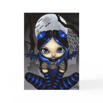 "A Little Batty" Greeting Card by strangeling