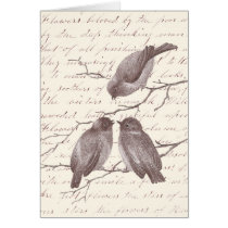 A Little Bird Told Me: Winter Birds Antique Sketch Cards