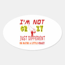 A Little Crazy for Bungee Jumping Oval Stickers