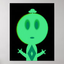 A Little Green Man Print