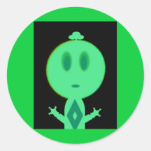 A Little Green Man Sticker
