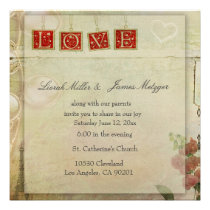 A little old fashioned wedding invite with LOVE invitations