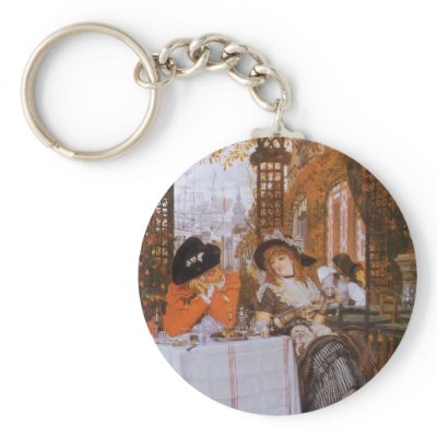 A Luncheon (Petite Dejeuner) by James Tissot Key Chains by MasterpieceCafe