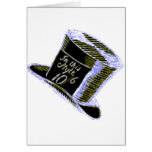 A Mad Hatter Hat in Black with Blue Tint Card