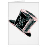 A Mad Hatter Hat in Black with Pink Tint Cards