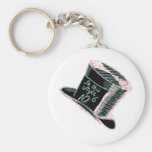 A Mad Hatter Hat in Black with Pink Tint Key Chains