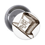A Mad Hatter Hat in Sepia Button