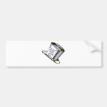 A Mad Hatter Hat with Blue Tint Bumper Sticker