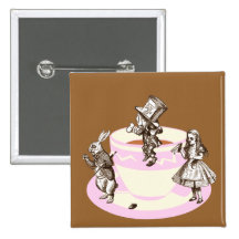 A Mad Tea Party Pinback Buttons