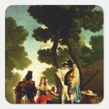 A Maja and Gallants, 1777 Square Stickers