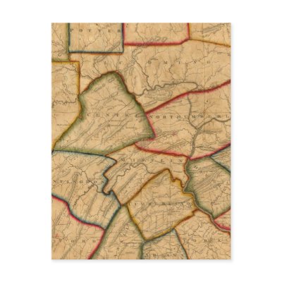 A Map Of The State Of Pennsylvania Postcards by davidrumsey