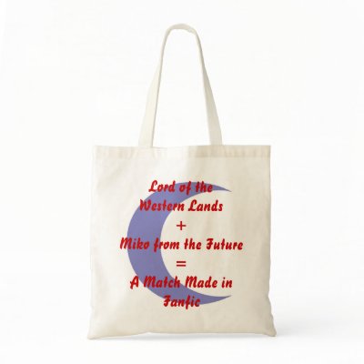 A Match Made in Fanfic Sess/Kag w/Crescent Canvas Bag by sunsetmiko
