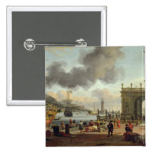 A Mediterranean Harbour Scene Buttons
