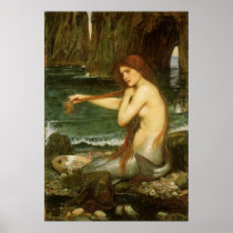 A Mermaid by John William Waterhouse Posters