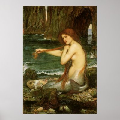 A Mermaid by John William Waterhouse Posters by MasterpieceCafe