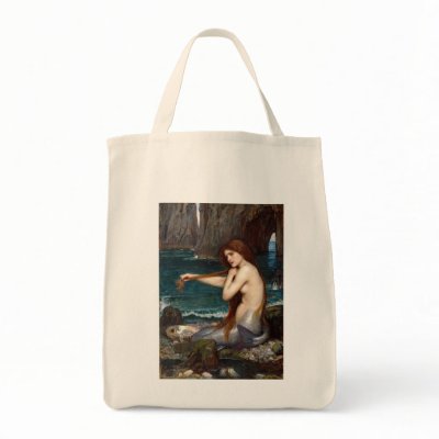 A Mermaid, Waterhouse Bag by VintageArtPosters