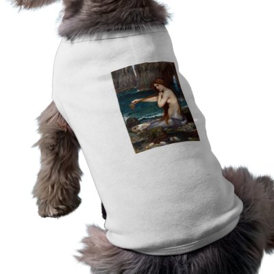 A Mermaid, Waterhouse Doggie Tee by VintageArtPosters