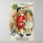 A Merry Christmas Boy and Girl Card posters