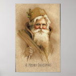 A Merry Christmas  Old Santa Card posters