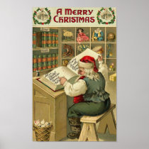 A Merry Christmas Santa in Workshop Card