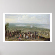 A Military Encampment with Militia on Horses, Troo Posters