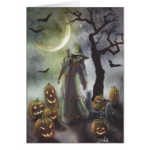 A misty walk at Halloween. Greeting Card